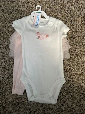 Carter's White One-Piece with Pink Tulle Accents
